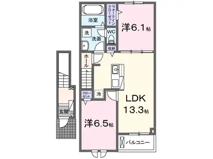 シャノワール M(2LDK/2階)の間取り写真