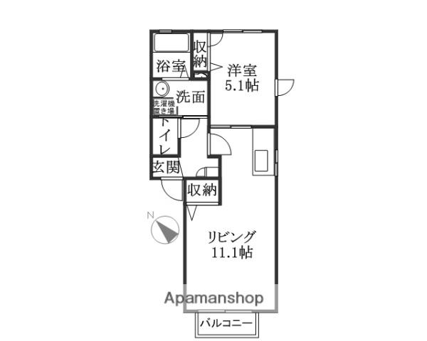 エターナルE(1LDK/1階)の間取り写真
