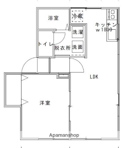 藤浪コーポA・B棟(1LDK/2階)の間取り写真