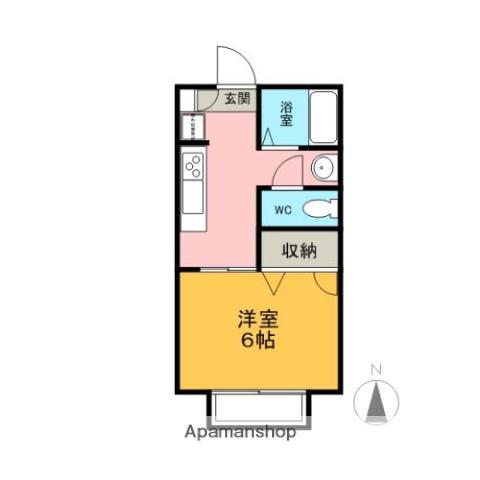 グランシードIBADAI A-E棟(1K/1階)の間取り写真