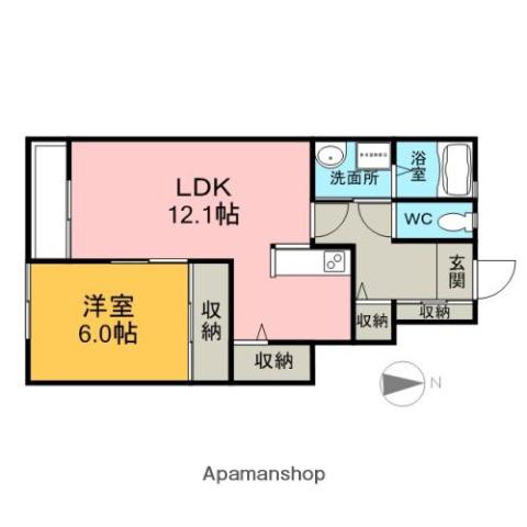 ル・ヴォヌールA棟(1LDK/1階)の間取り写真