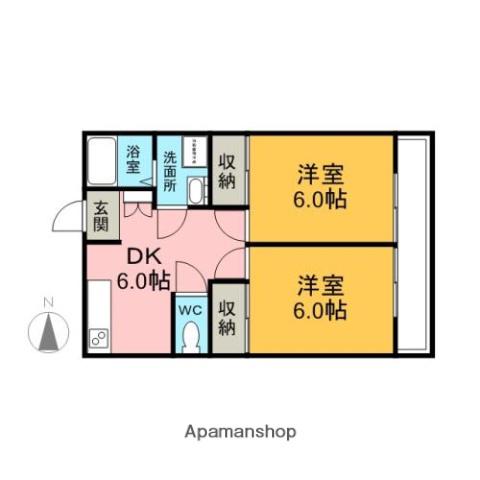 角幸コーポ(2DK/3階)の間取り写真