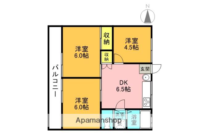ハイツ平川(3DK/2階)の間取り写真