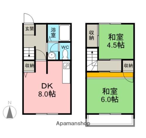 フォーレストコーポB棟(2DK/1階)の間取り写真