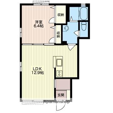 シャルマンⅠ・Ⅱ(1LDK/1階)の間取り写真