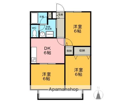 Kコーポ(3DK/1階)の間取り写真
