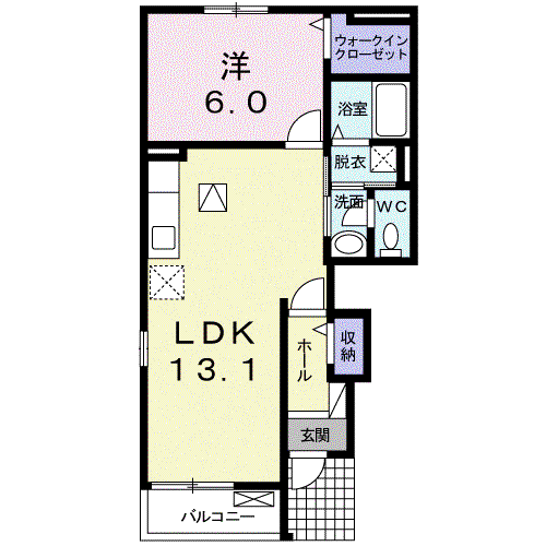 ルーナフィオーレⅡ(1LDK/1階)の間取り写真