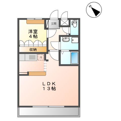 CURE PALACE(1LDK/1階)の間取り写真