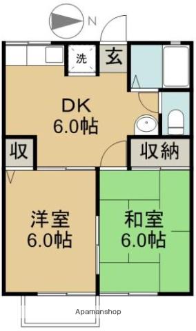 ロイヤル大清水(2DK/2階)の間取り写真