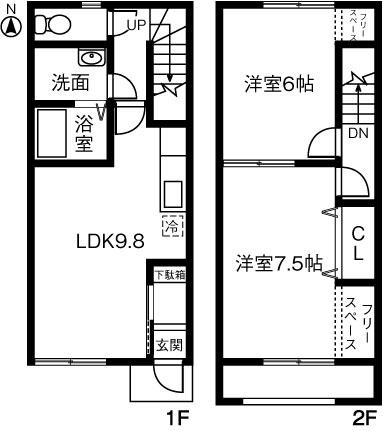 ＢＲＩＬＬＥＲ(2DK)の間取り写真