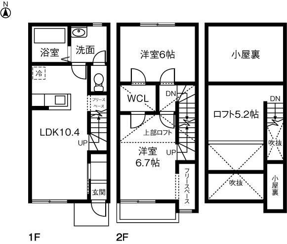 ＣＬＡＩＲ咲　Ｃ(2LDK)の間取り写真