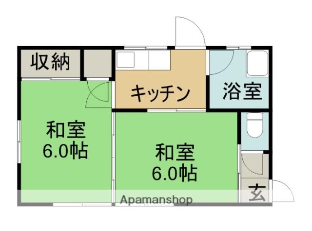 野村 西泉田(2K/1階)の間取り写真
