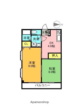 メゾンヨシバ(2K/2階)の間取り写真