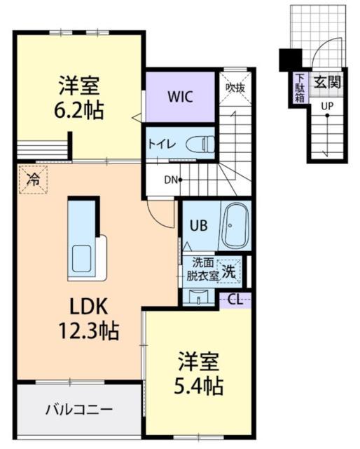 SWEET DREAMS I(2LDK/2階)の間取り写真