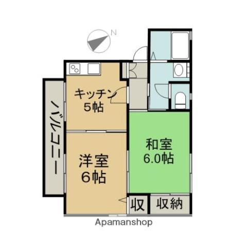 フローラB(2K/1階)の間取り写真