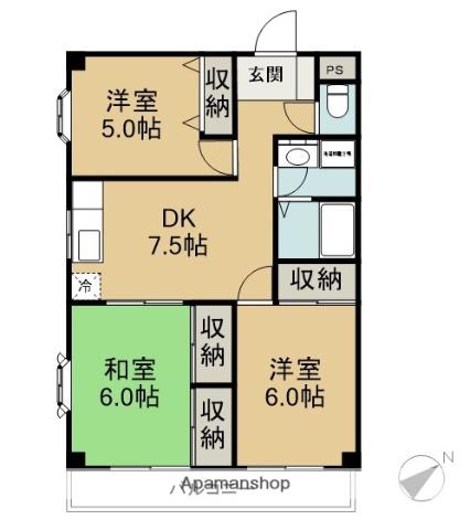 FELIZ(3DK/3階)の間取り写真