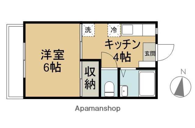 山中マンションC(1K/1階)の間取り写真