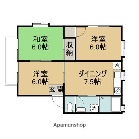 コラソンハウス(3DK/2階)の間取り写真