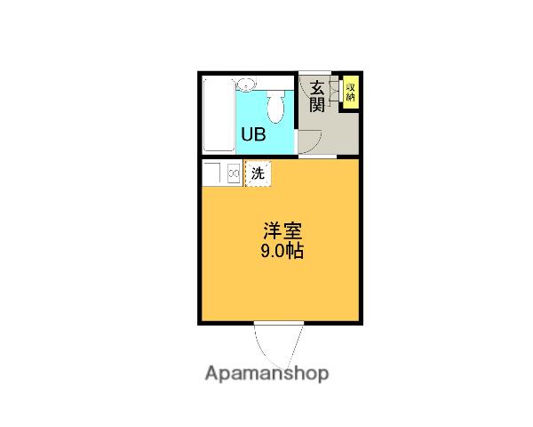 秋山ビル(ワンルーム/2階)の間取り写真