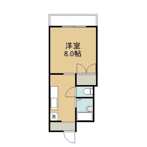 ラフォーレ野木(1K/2階)の間取り写真