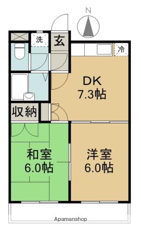 近長ビル(2DK/4階)の間取り写真