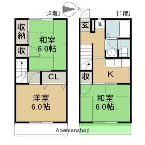 フォーレストコーポC棟(3K/2階)の間取り写真