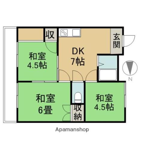平成コーポ(3DK/2階)の間取り写真