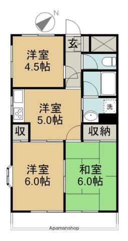 プランドール(3DK/5階)の間取り写真