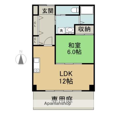 LIVING KOGA(1LDK/1階)の間取り写真