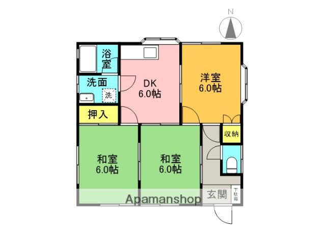 勝鹿アントラーズB(3DK/1階)の間取り写真
