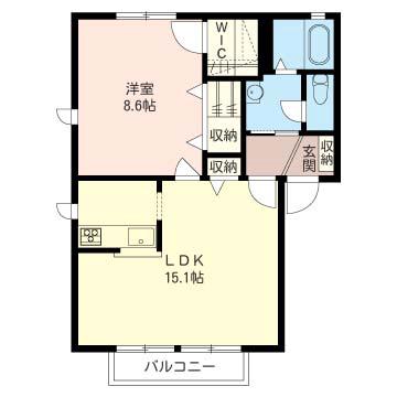 フォーシーズンⅠ(1LDK/1階)の間取り写真