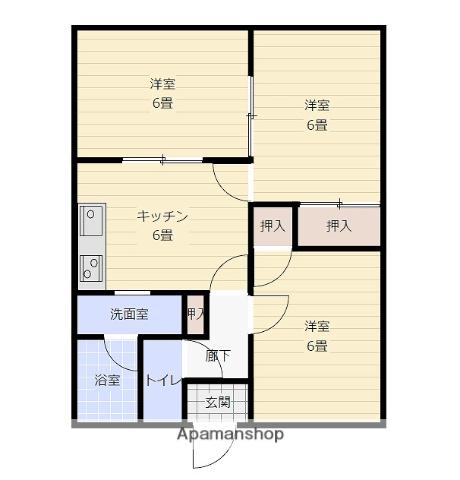 山中ハイツ(3DK/2階)の間取り写真