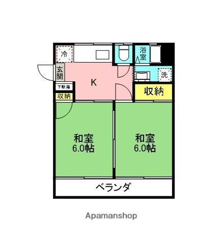 ハイビレッジ(2K/2階)の間取り写真
