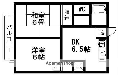 コーポサンステージA(2DK/2階)の間取り写真