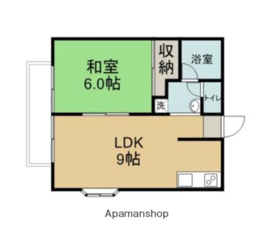 太陽ハイツ(1LDK/2階)の間取り写真