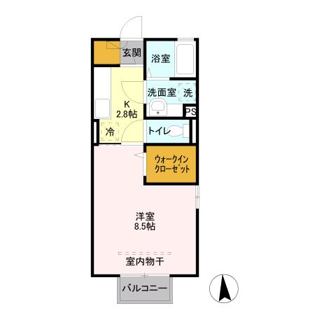 プリマベーラ(1K/1階)の間取り写真