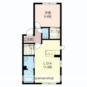 フォンターナB(1LDK/2階)の間取り写真