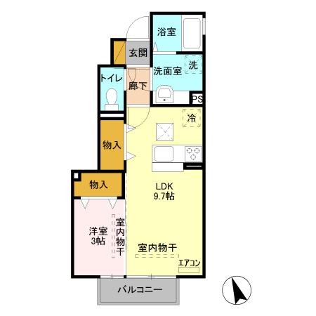 アメニティー(1SLDK/1階)の間取り写真