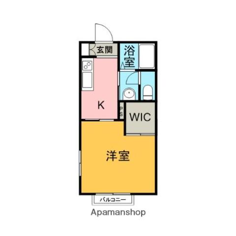 プレミールⅠ(1K/2階)の間取り写真