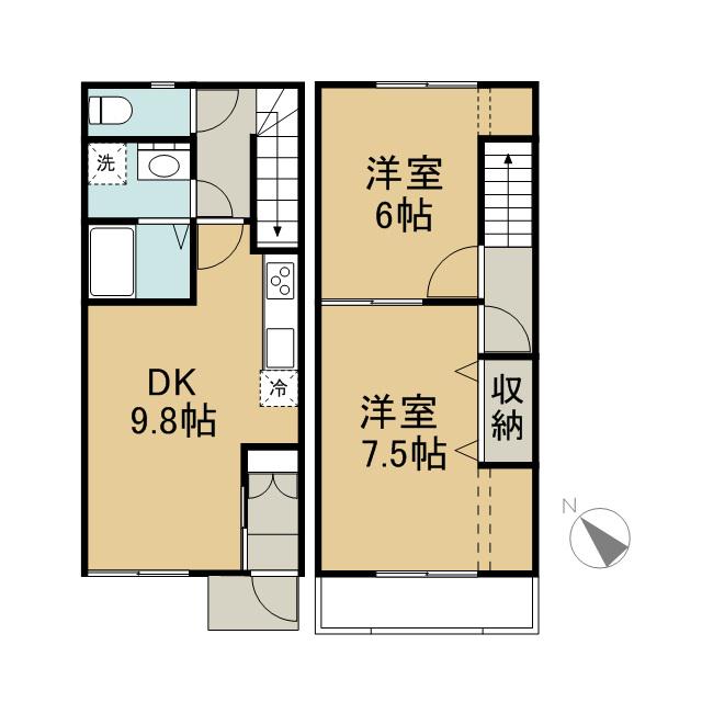 ＳＥＮＳ２７(2DK)の間取り写真