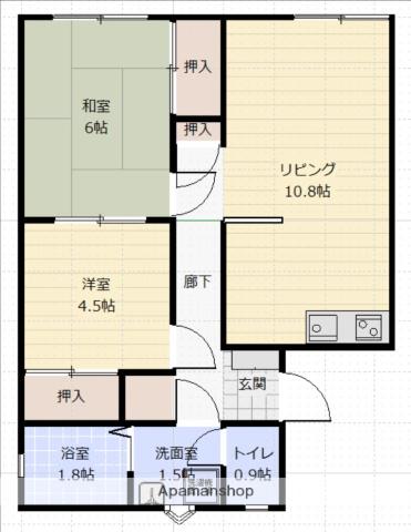 ホワイトハウス(2LDK/2階)の間取り写真