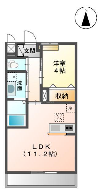 グレイス・ベルジュ(1LDK/2階)の間取り写真