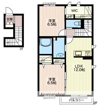 メゾン・ベルデュール三番館(2LDK/2階)の間取り写真