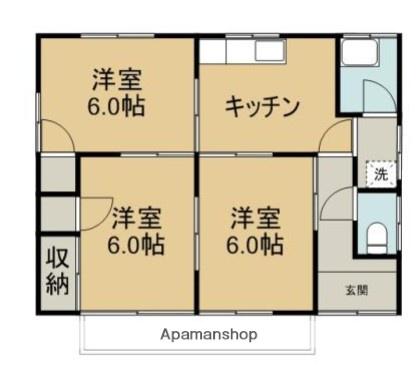 東北本線 古河駅 徒歩100分 1階建 築24年(3K)の間取り写真