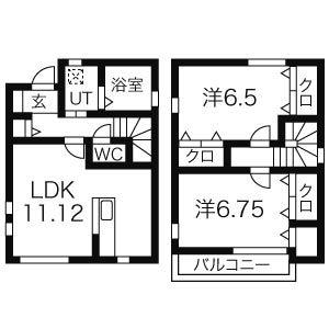 東北本線 間々田駅 徒歩4分 2階建 築13年(2LDK)の間取り写真