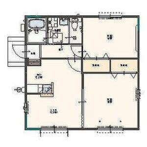 東北本線 古河駅 バス乗車時間：8分 団地中央バス停で下車 徒歩7分 1階建 築14年(2LDK)の間取り写真