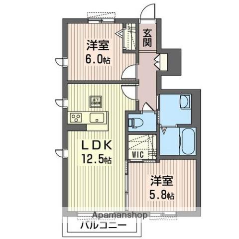 りーふぇるん(2LDK/1階)の間取り写真