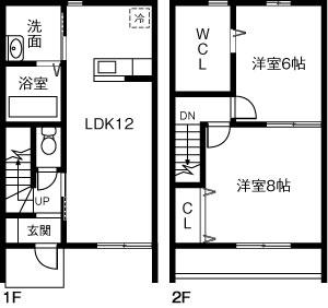 エマブランＢ(2LDK)の間取り写真