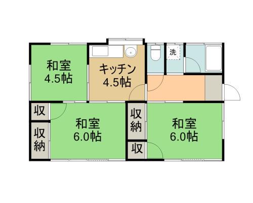 東北本線 古河駅 徒歩154分 1階建 築40年(3K)の間取り写真