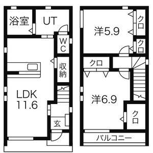 東北本線 間々田駅 徒歩11分 2階建 築11年(2LDK)の間取り写真